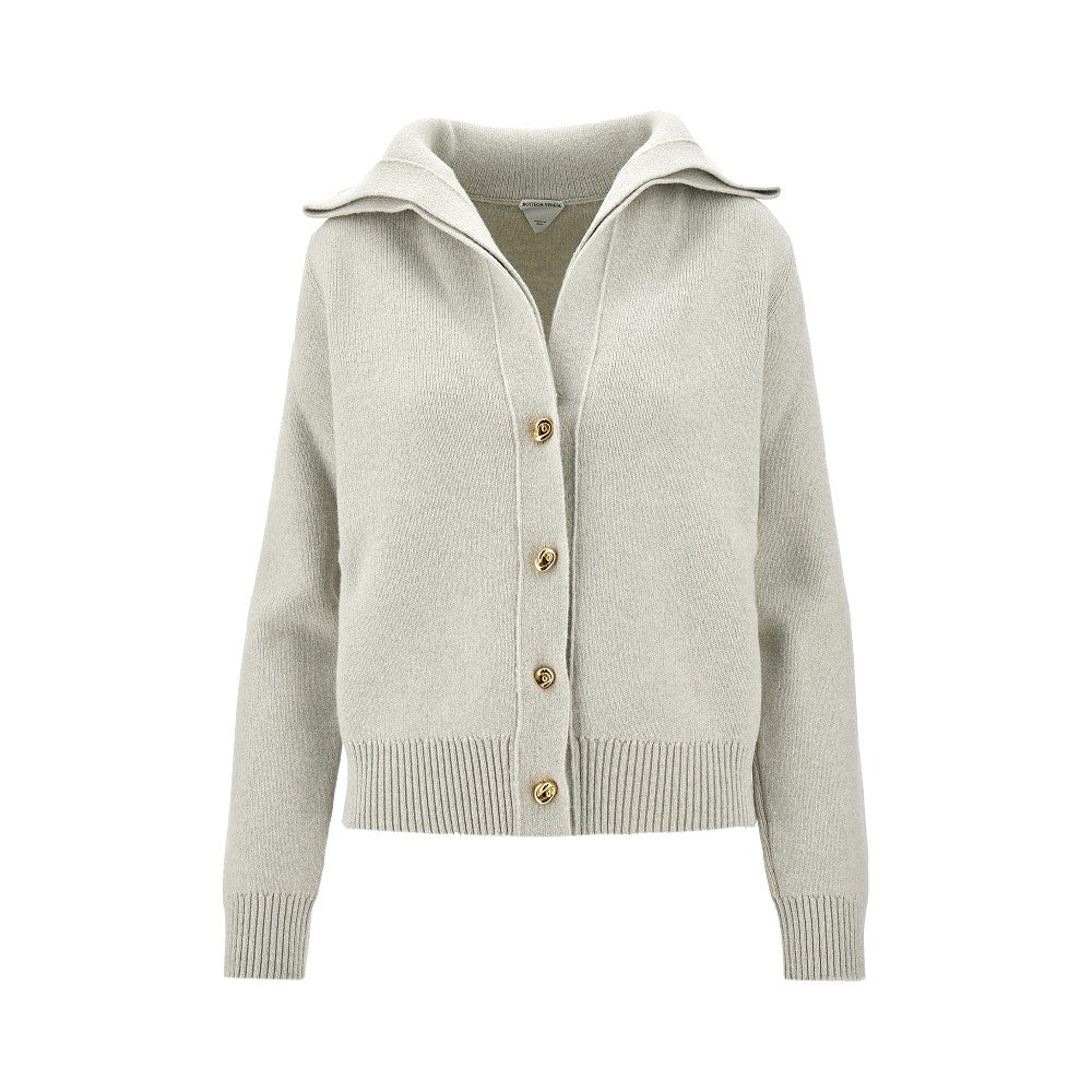 WOOL CARDIGAN WITH KNOT BUTTONS - 1