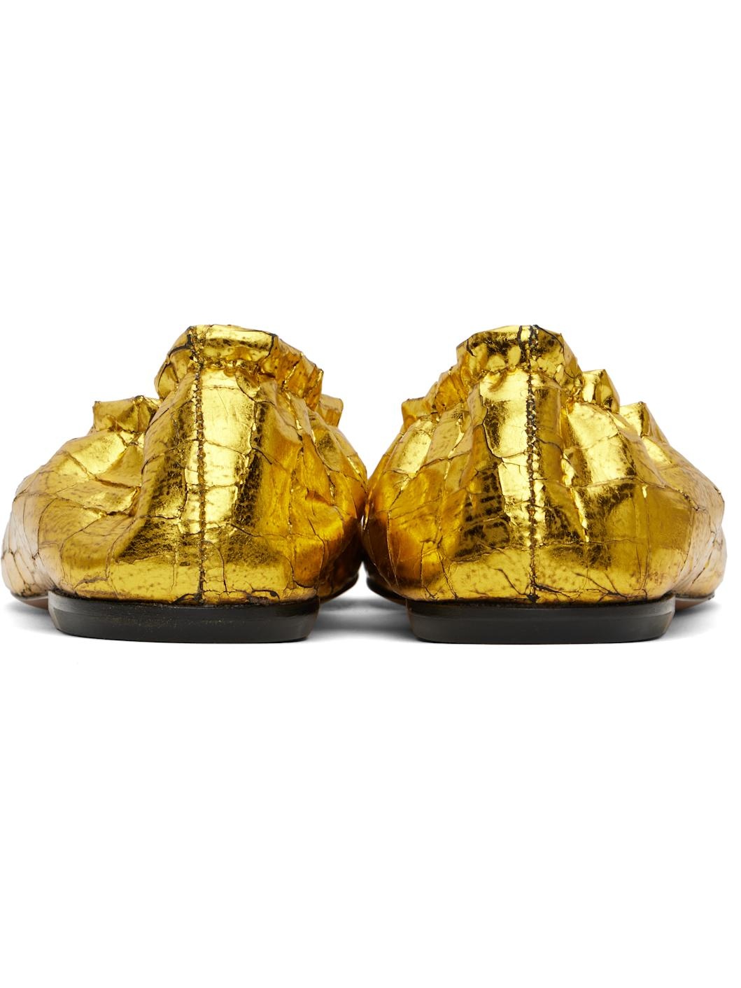 Gold Metallic Ballerina Flats - 2