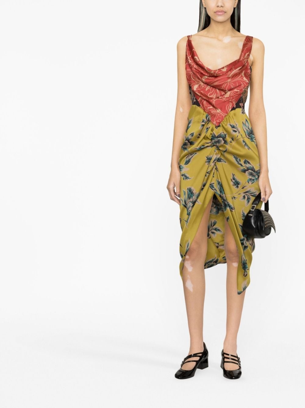 Panther floral-print sleeveless midi dress - 4