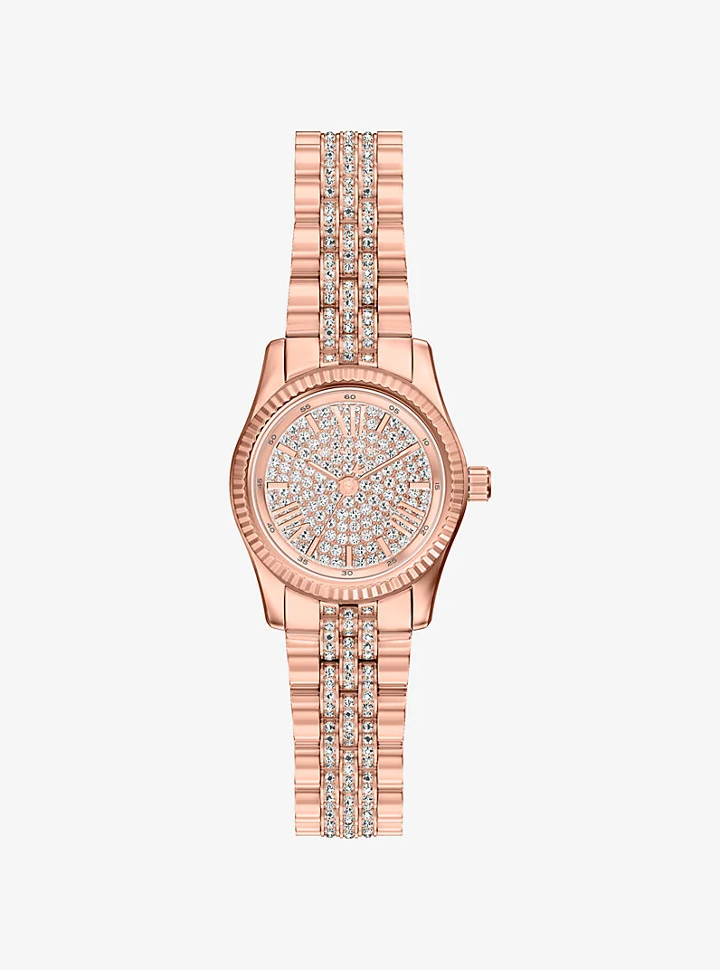 Petite Lexington Pavé Rose Gold-Tone Watch - 1