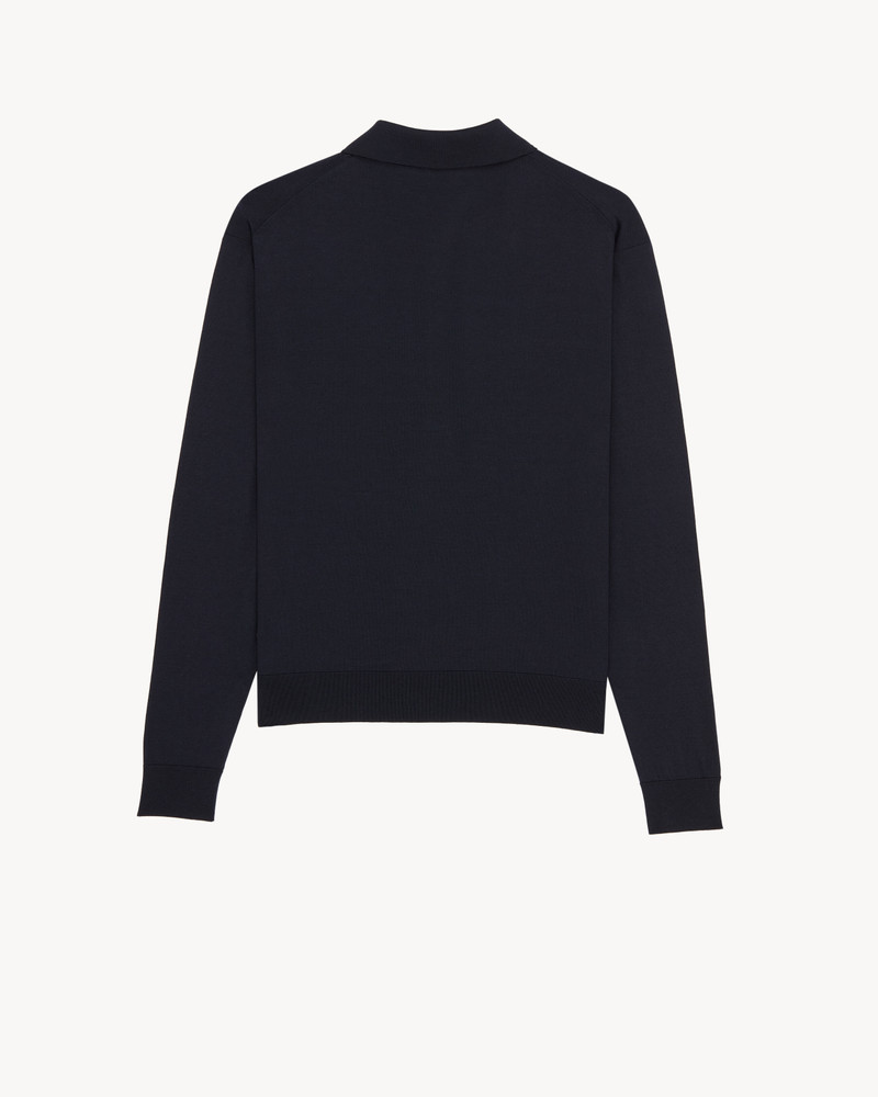 SAINT LAURENT POLO IN SILK AND COTTON KNIT outlook
