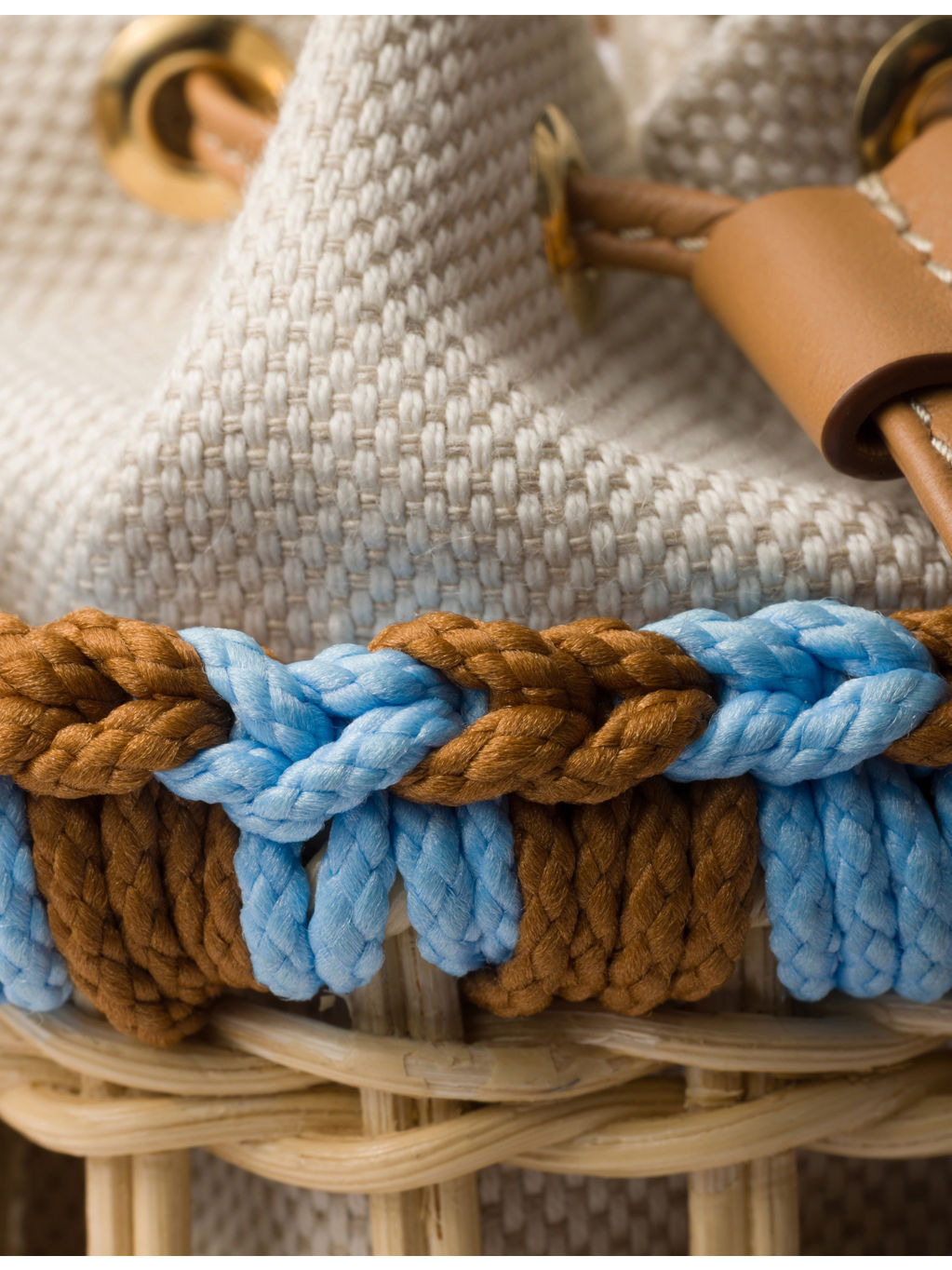 Logo-Embellished Wicker Basket Bag - 6