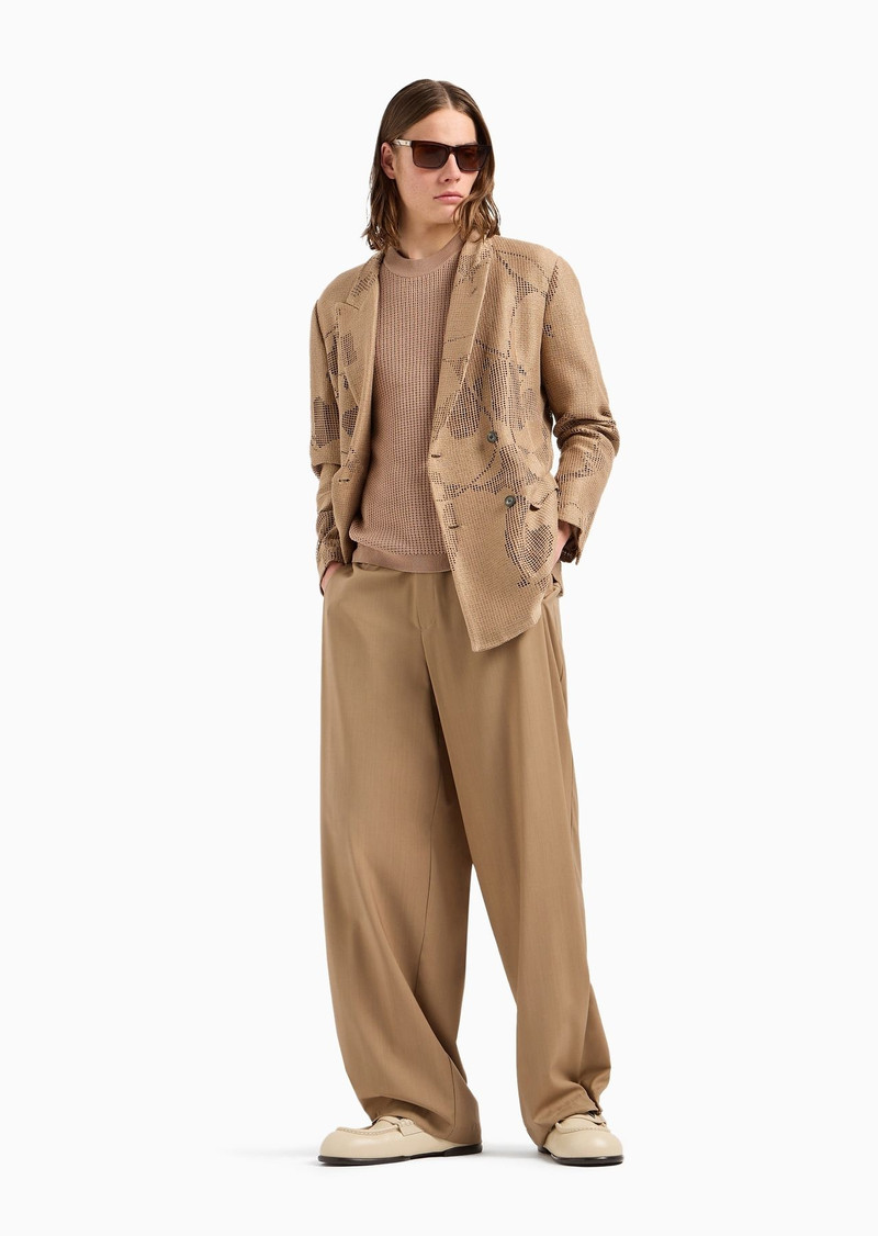 EMPORIO ARMANI ASV super-light sustainable virgin-wool trousers outlook