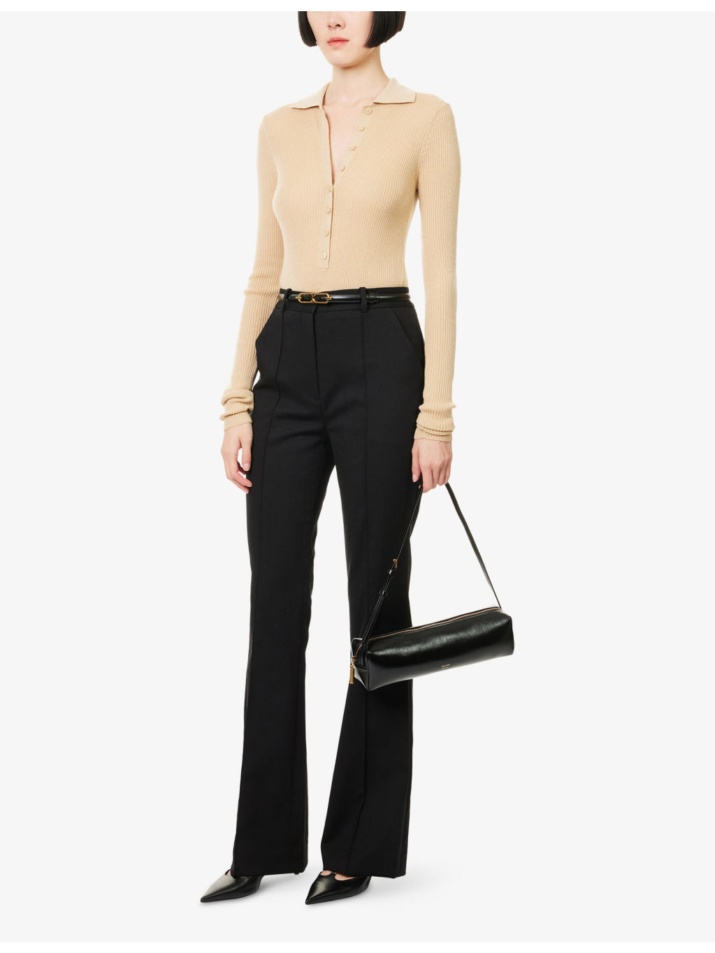 Gracie Belted Stretch-Wool Trousers - 2