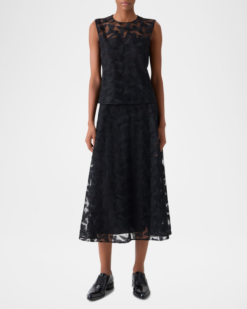 AKRIS Butterfly Embroidered Sleeveless Top outlook