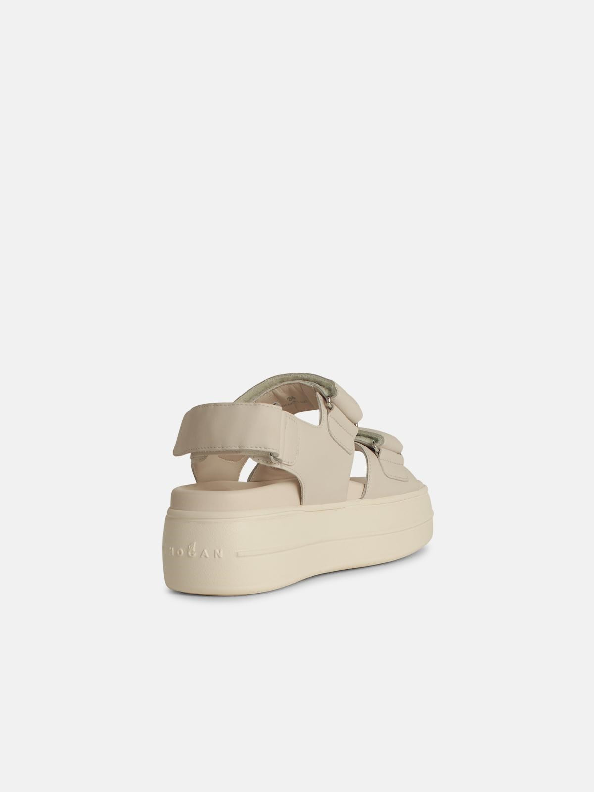 'H680' BLACK LEATHER SANDALS - 3