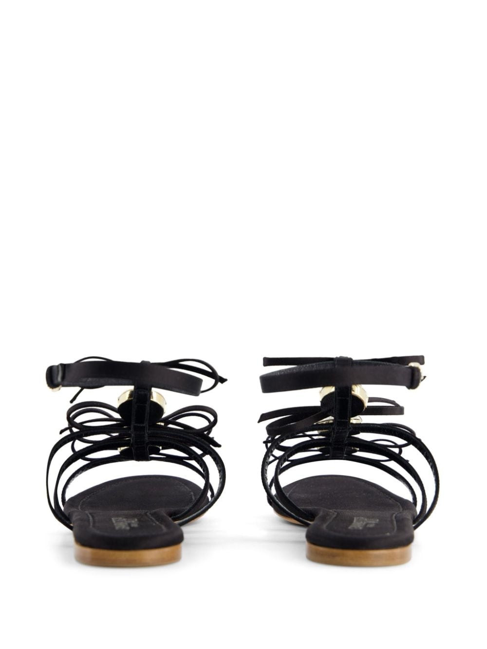 crystal-embellished leather sandals - 4