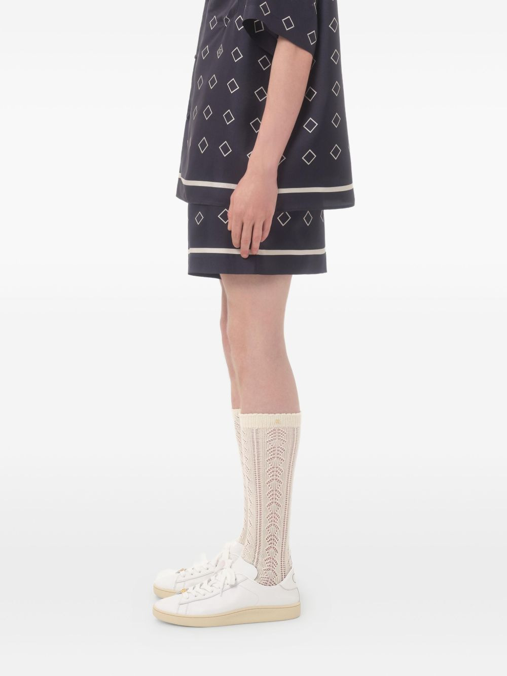 Opticool-print twill bermuda shorts - 4