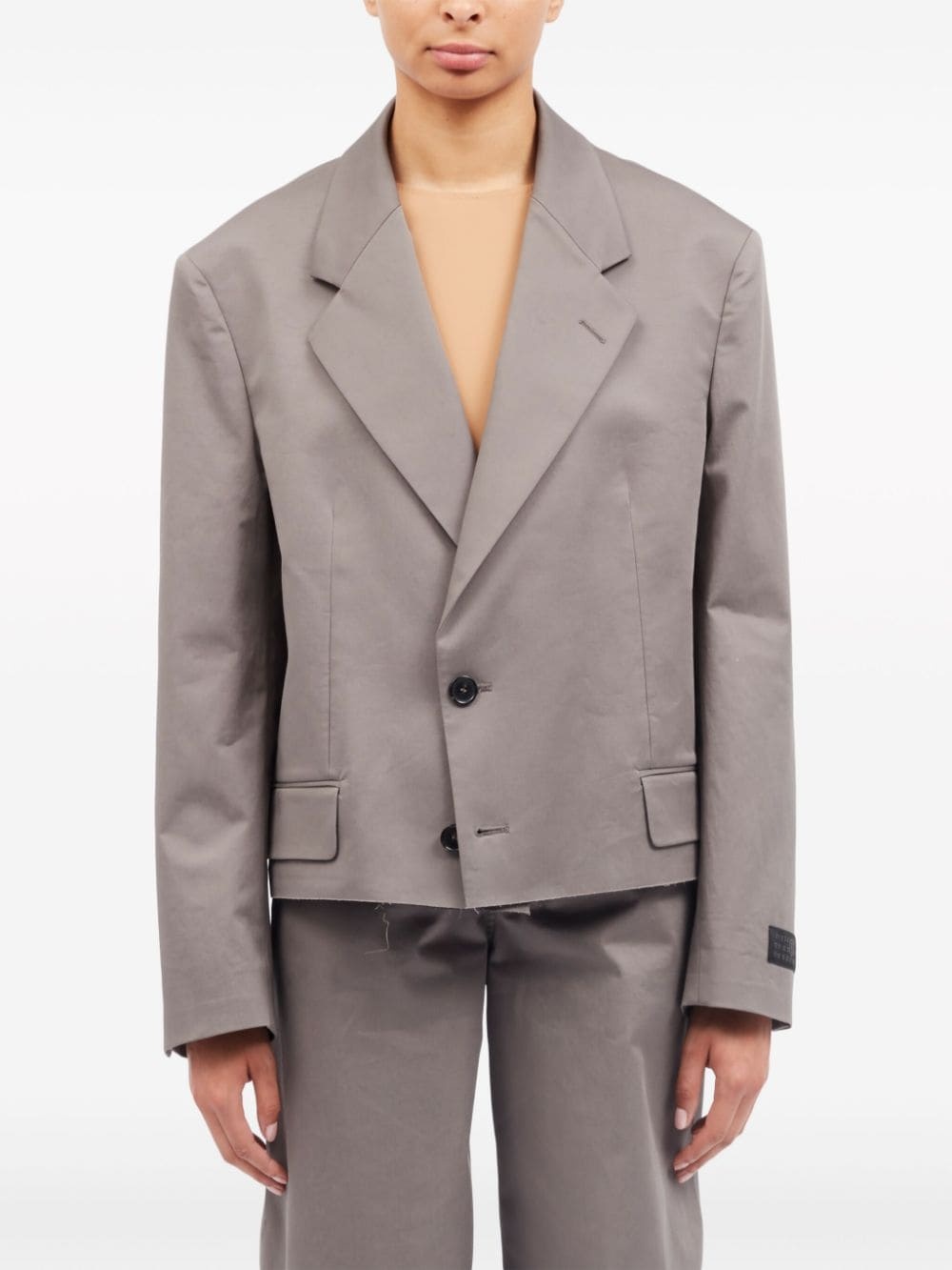raw-hem single-breasted blazer - 2