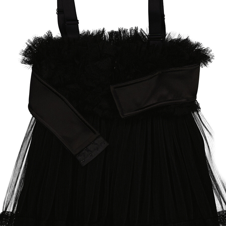 Burberry Ladies Black Tulle Corset Mini Dress - 8