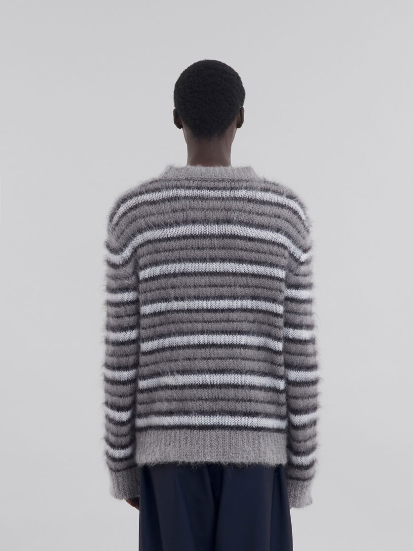 GREY STRIPED MOHAIR JUMPER - 3