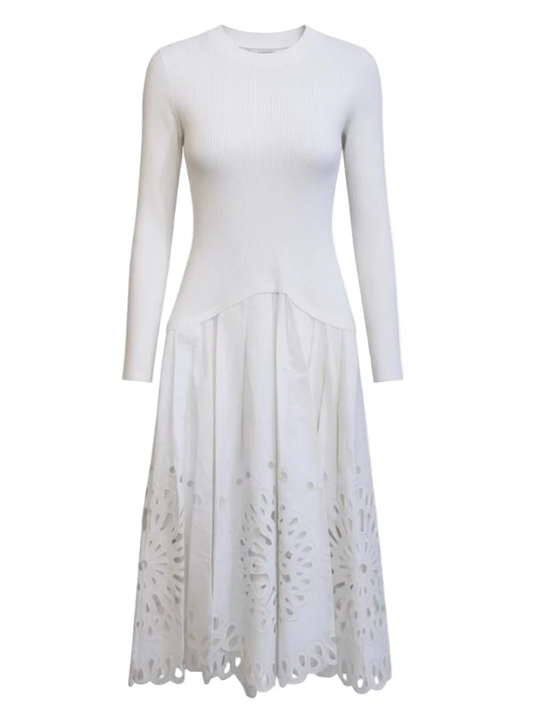 Daila Midi Dress in White - 1