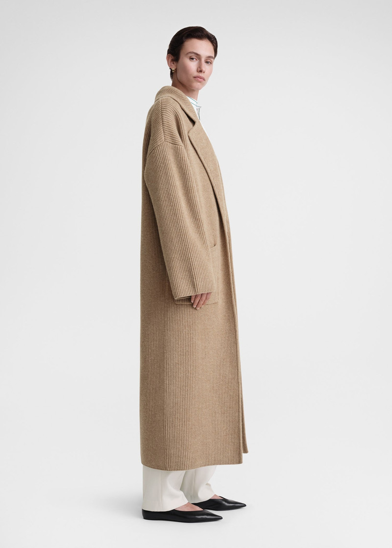 Rib-knit cardi coat biscuit 3