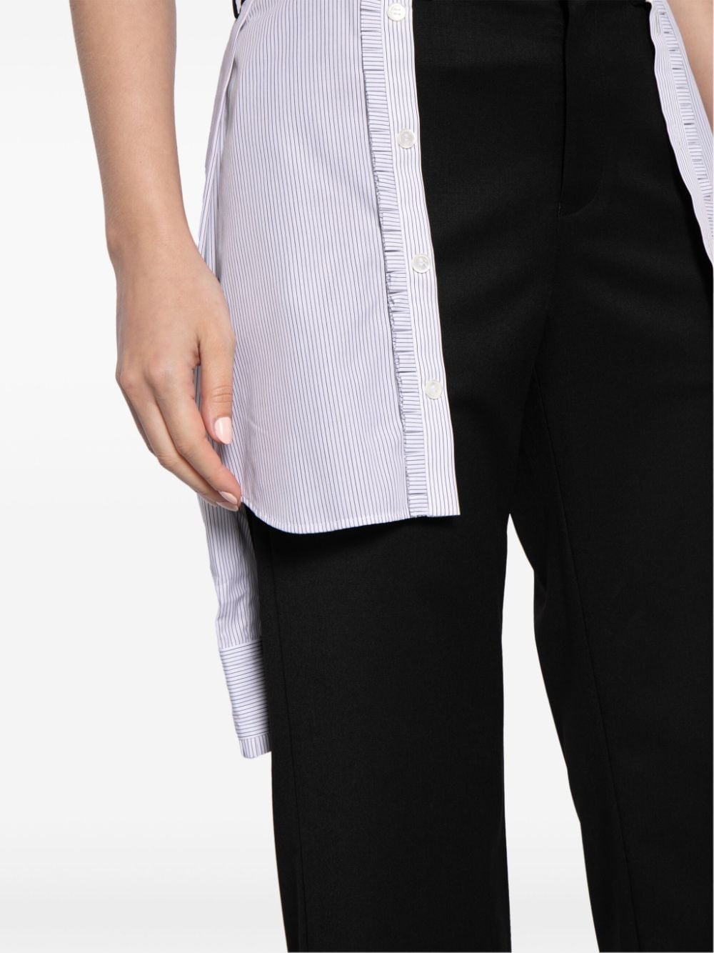 layered wool-blend trousers - 5