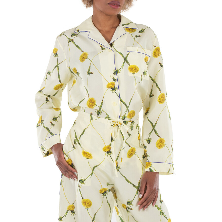 Burberry Dandelion-Print Silk Pyjama Shirt - 4