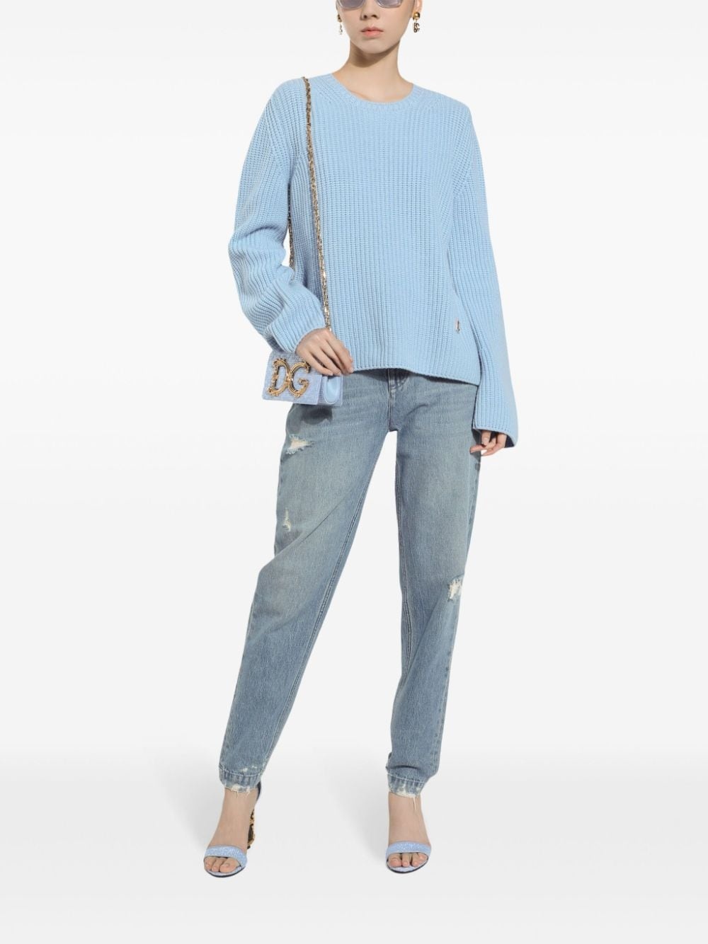 DG-logo plaque cashmere jumper - 2