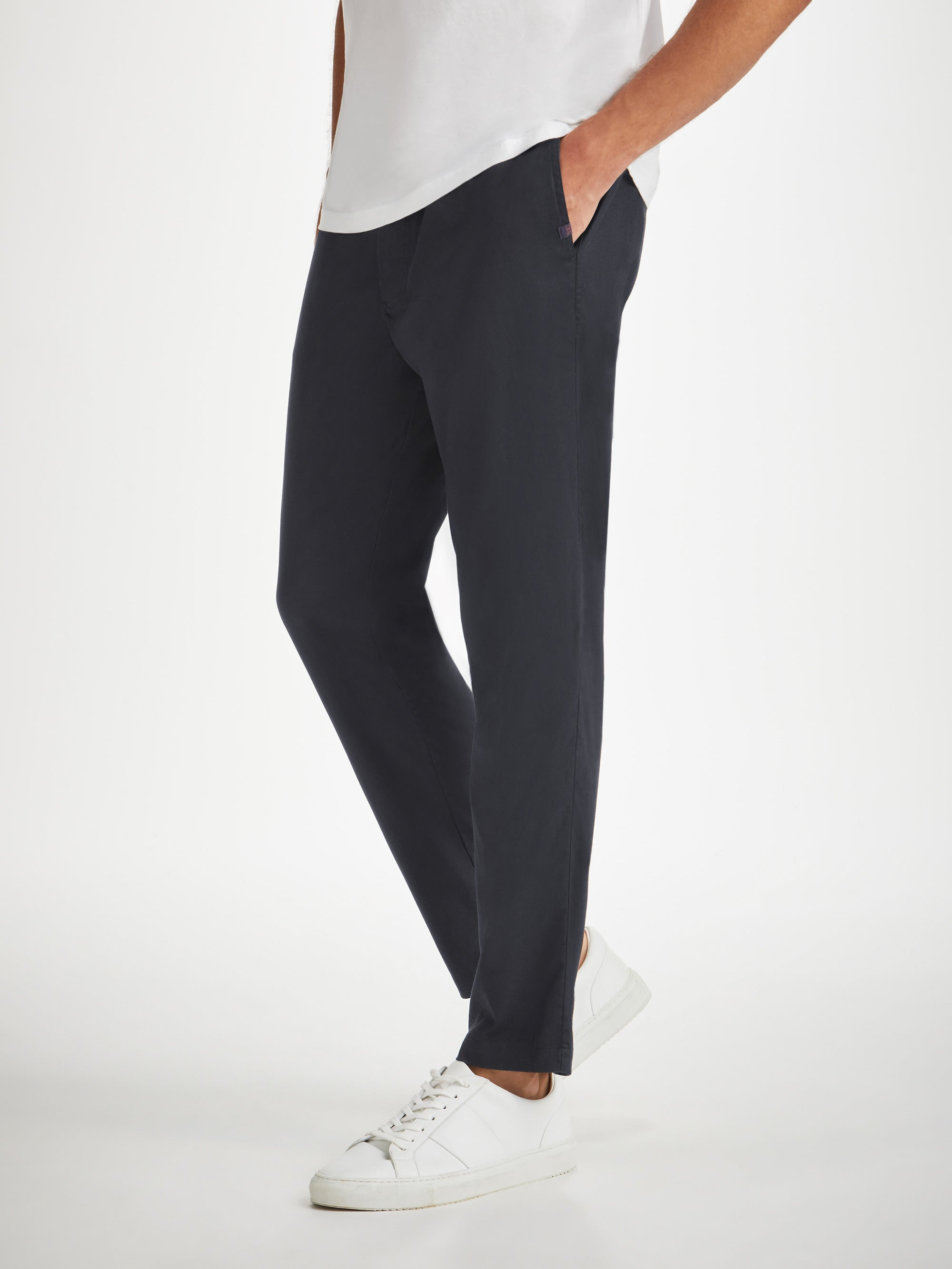 Men's Trousers Harris Lyocell Cotton Navy - 7