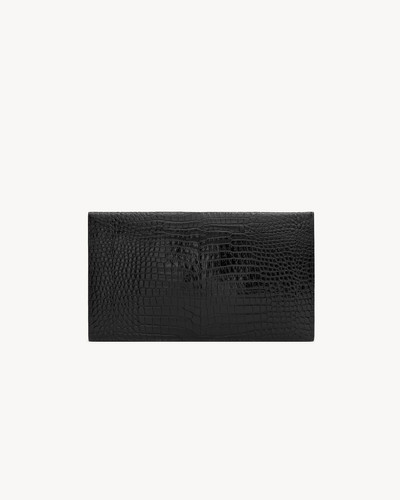 SAINT LAURENT UPTOWN POUCH IN CROCODILE-EMBOSSED SHINY LEATHER outlook