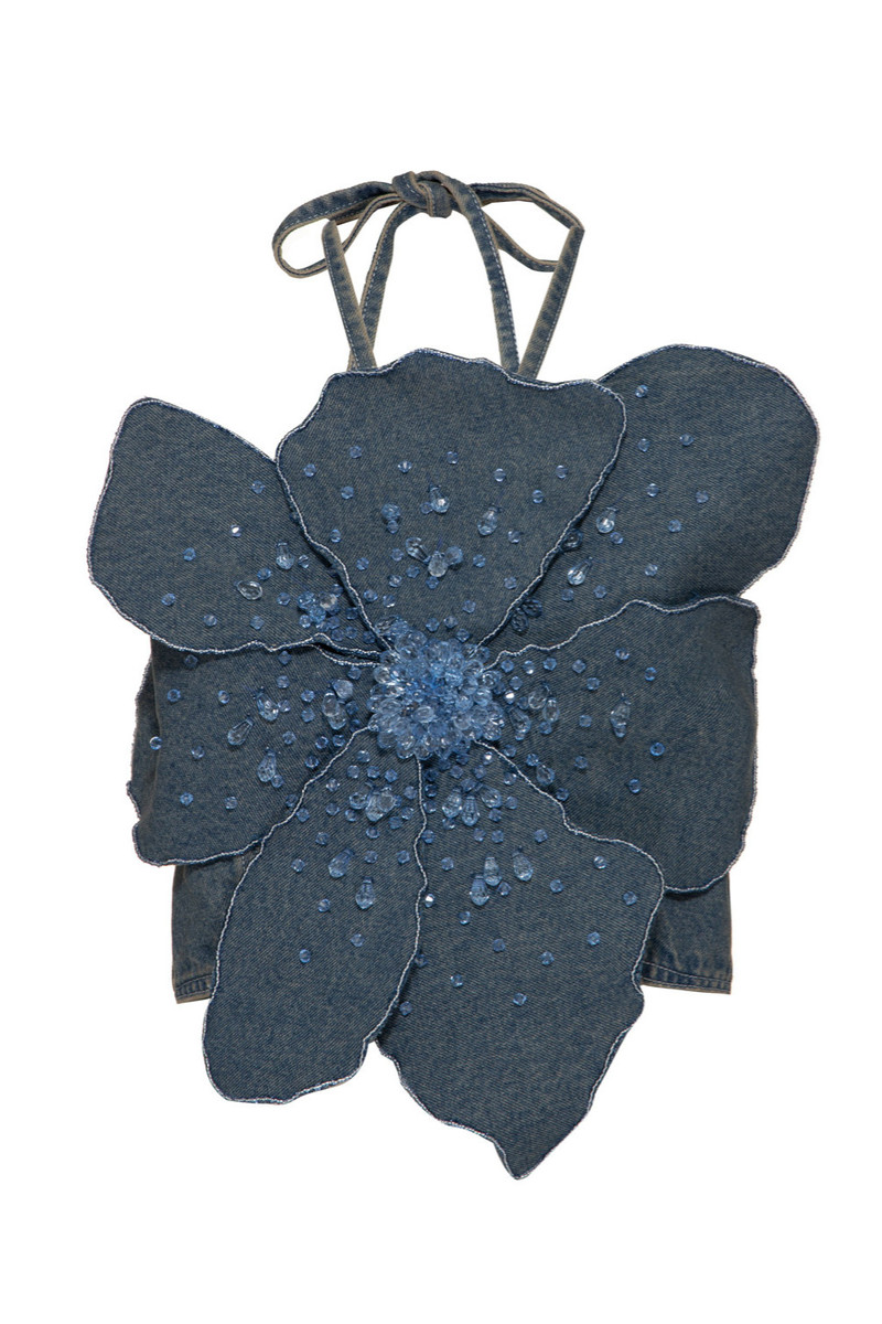 NOSTALGIC SKY DENIM FLOWER TOP 3