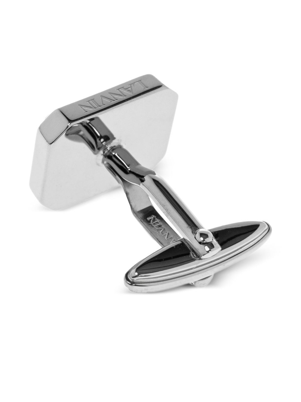 platinum-plated rectangular cufflinks - 4