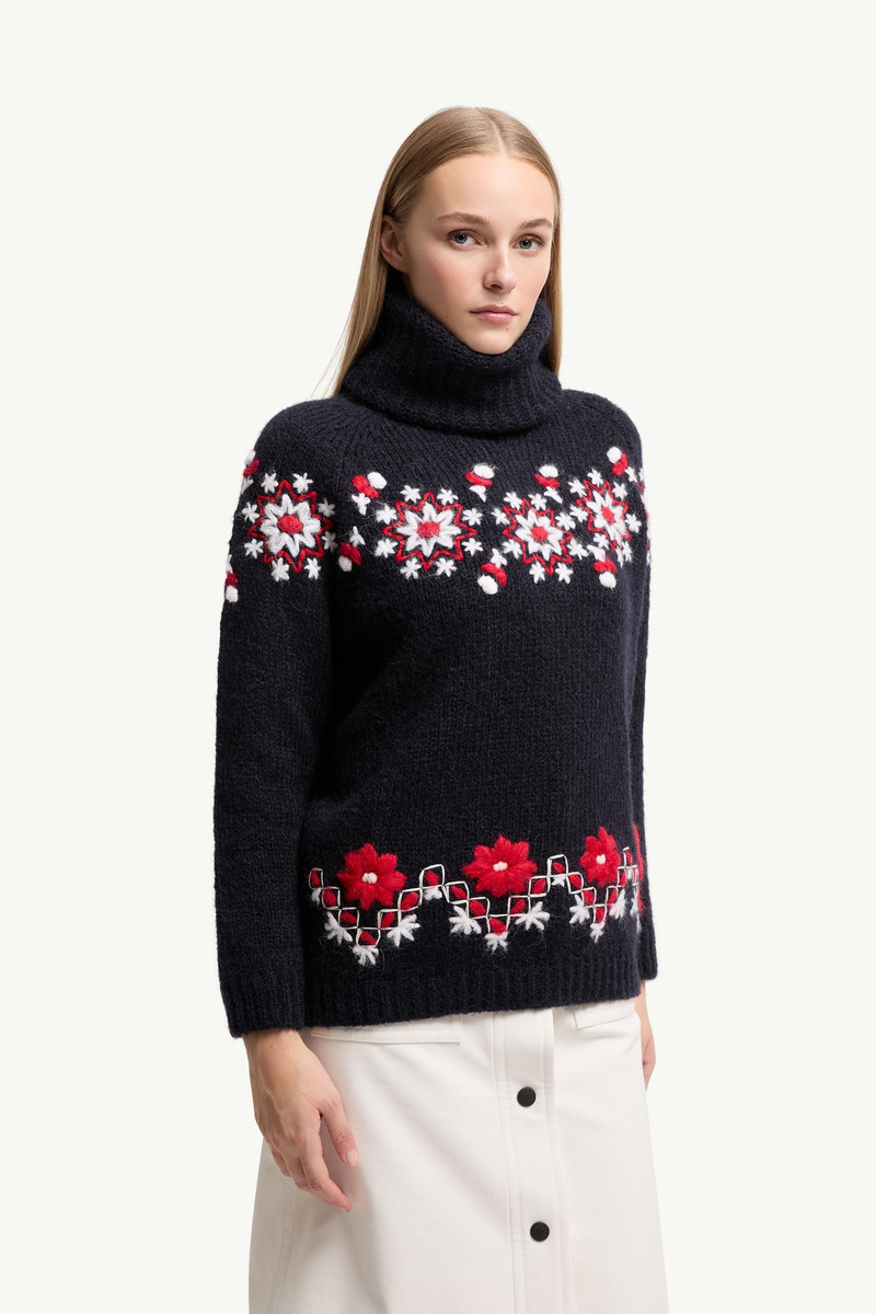 Hand-Embroidered Alpaca & Wool Turtleneck Sweater 4