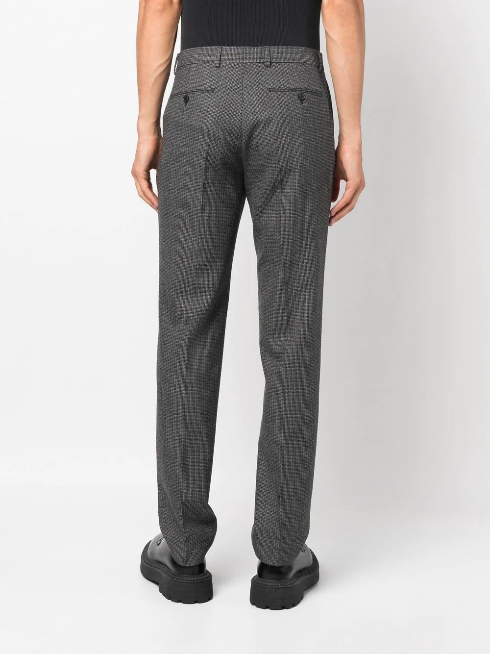 straight-leg houndstooth tailored trousers - 4