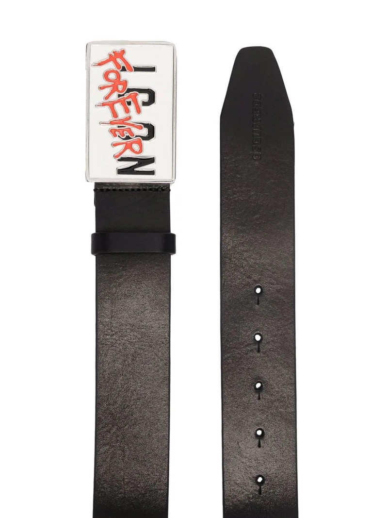 DSQUARED2 logo-plaque leather belt outlook