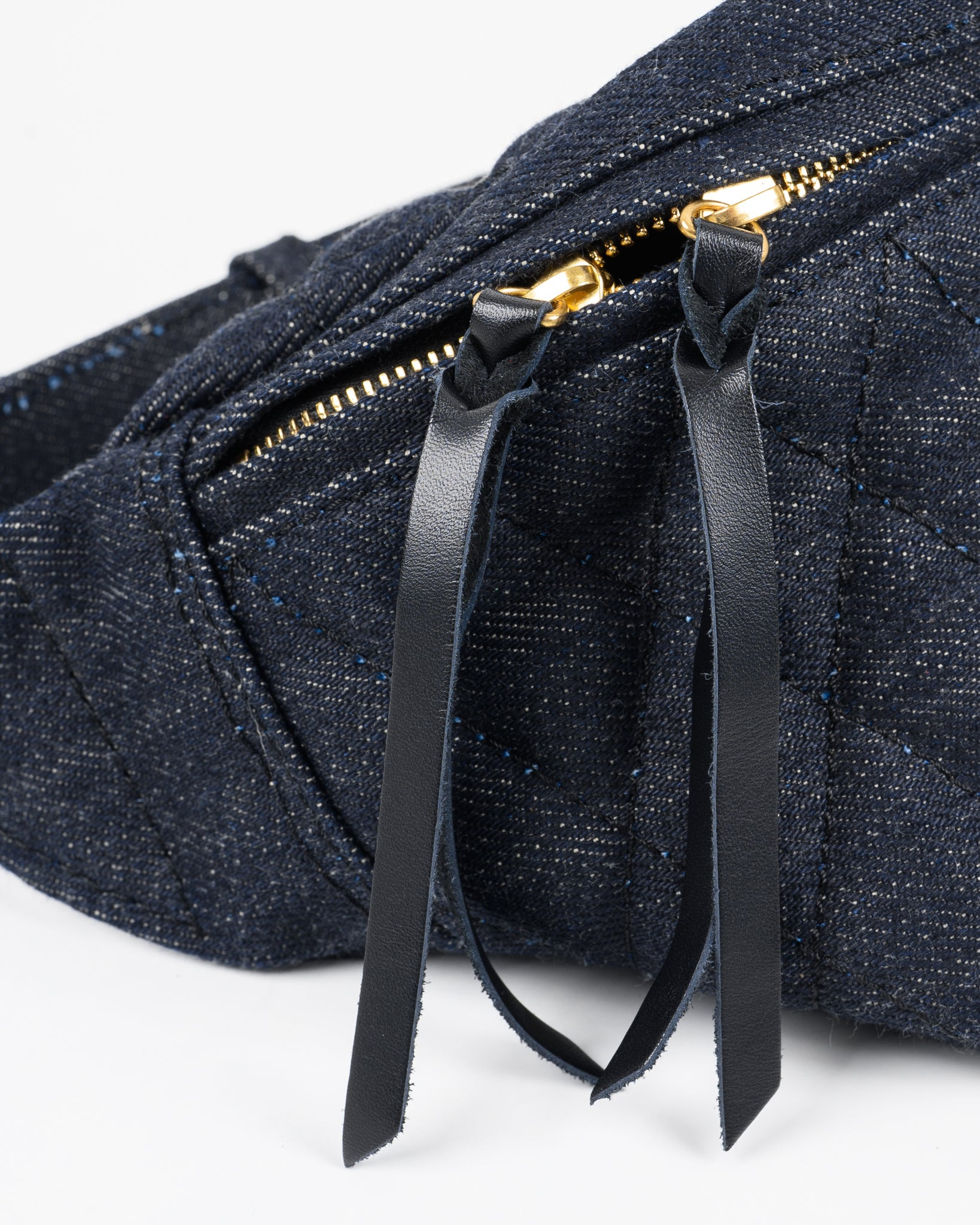 IHE-51-IND Diamond Stitched 25oz Selvedge Denim Waist Bag - Indigo - 11