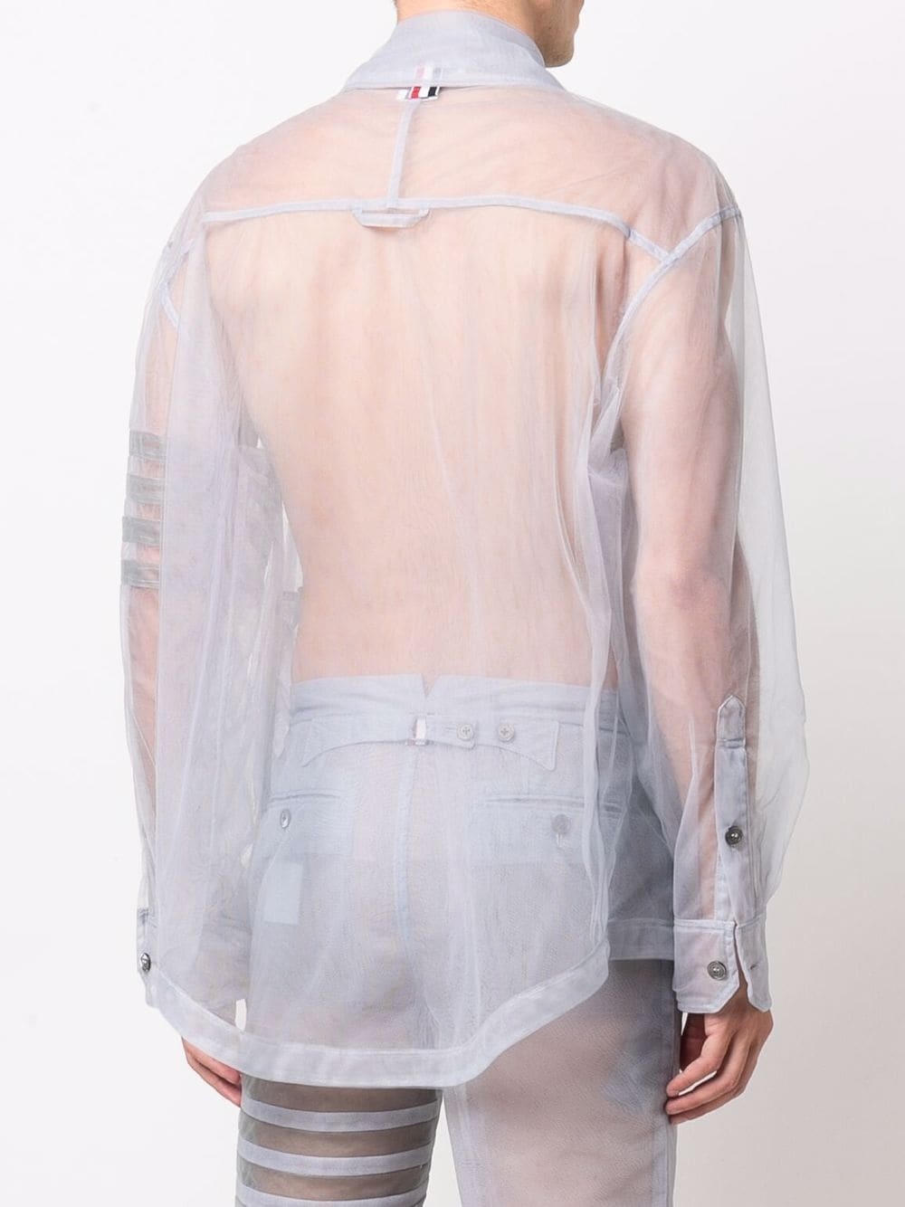 4-Bar tulle oversized shirt jacket - 4