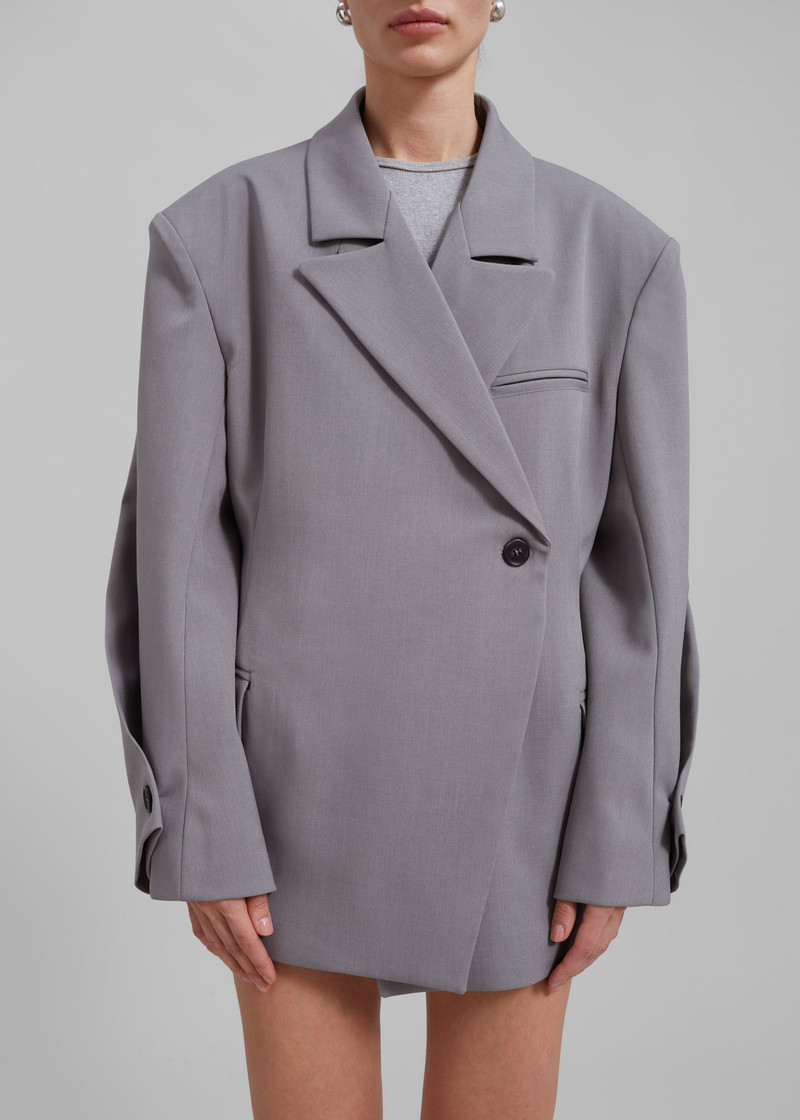 Pia Boxy Blazer - Grey 6