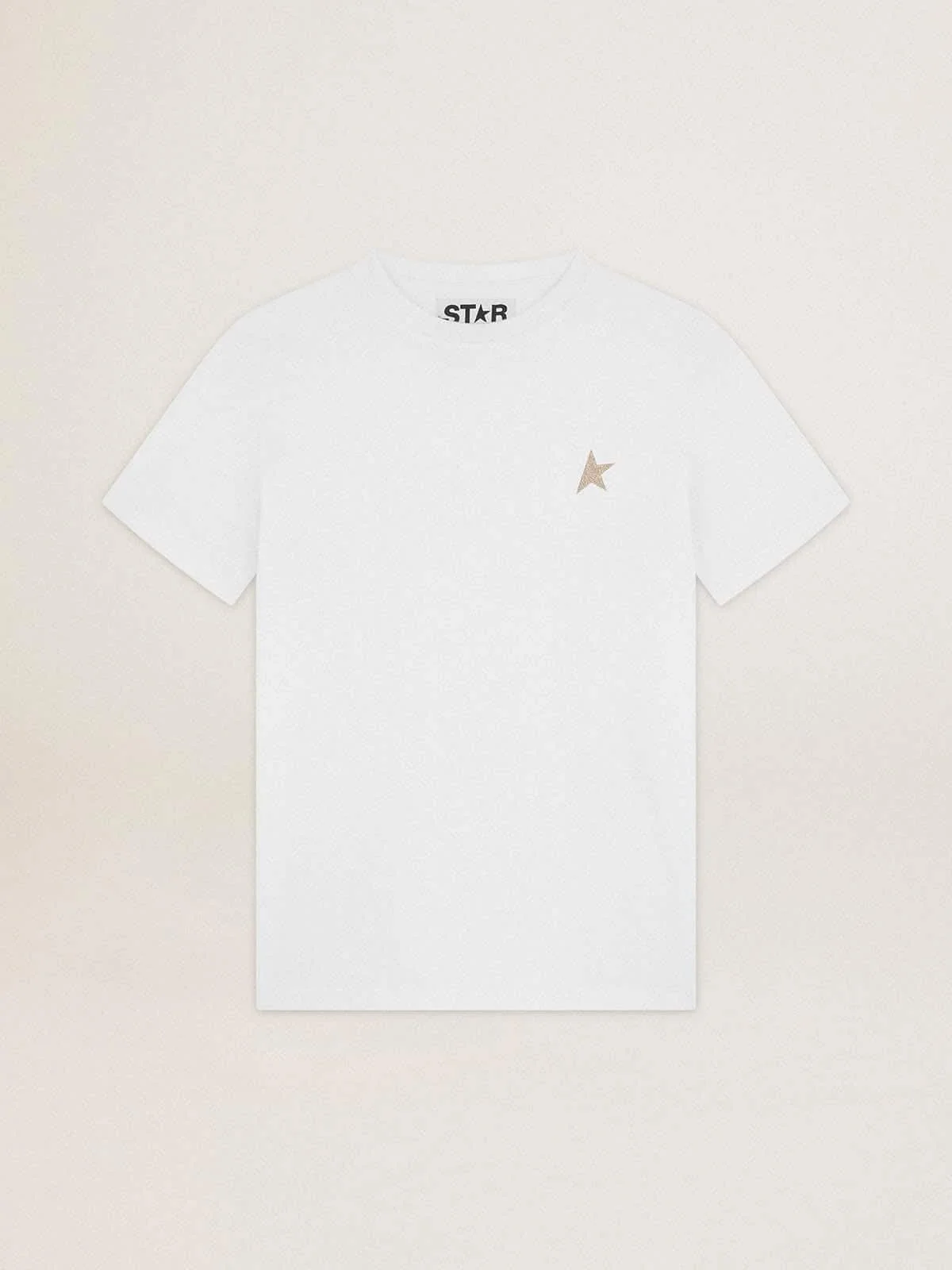White Star Collection T-shirt with star in gold glitter on the front - 1