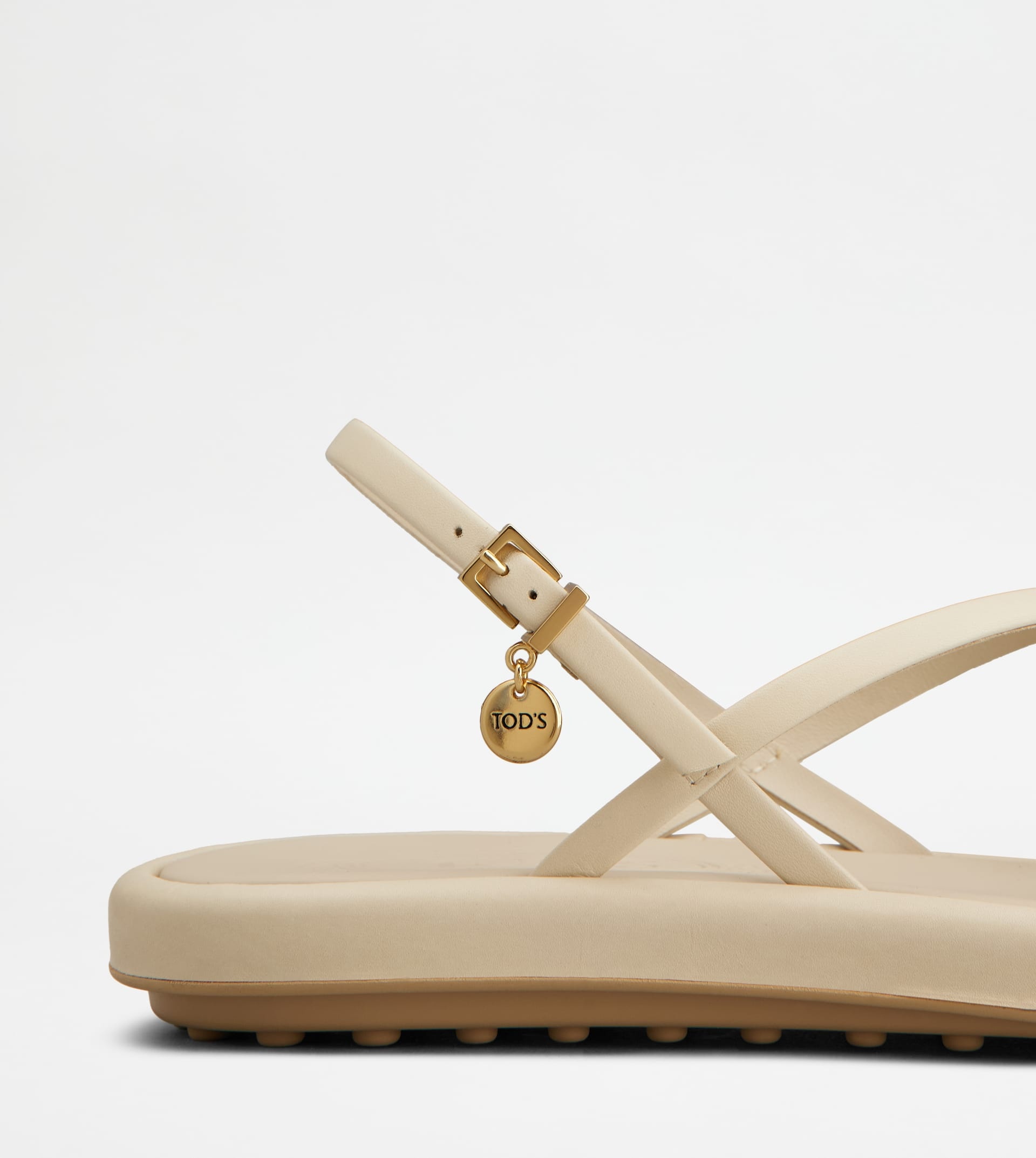 SANDALS IN LEATHER - OFF WHITE - 5