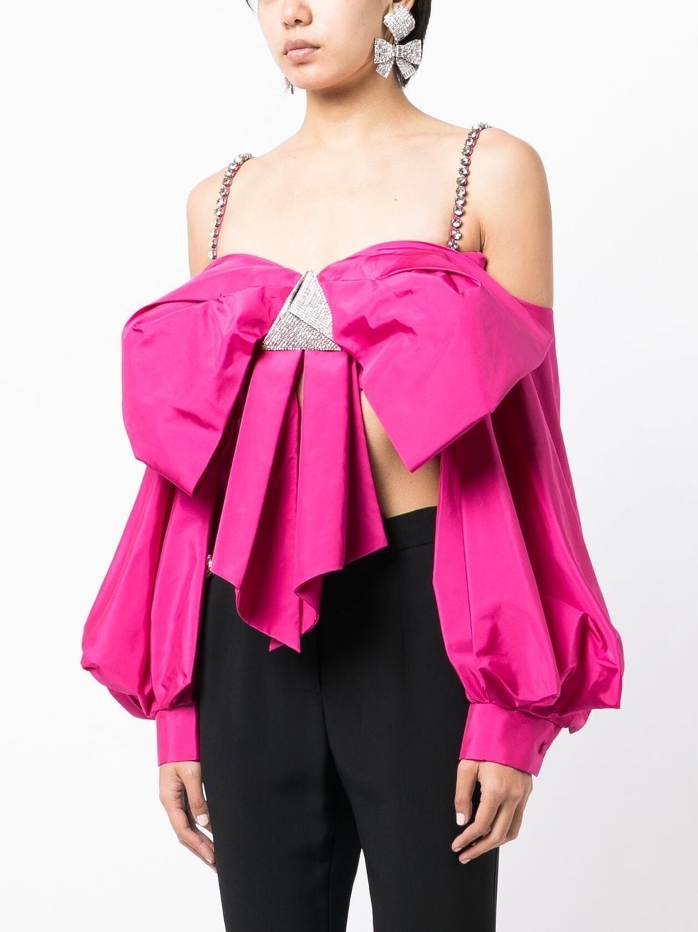 oversized bow-detail top - 3