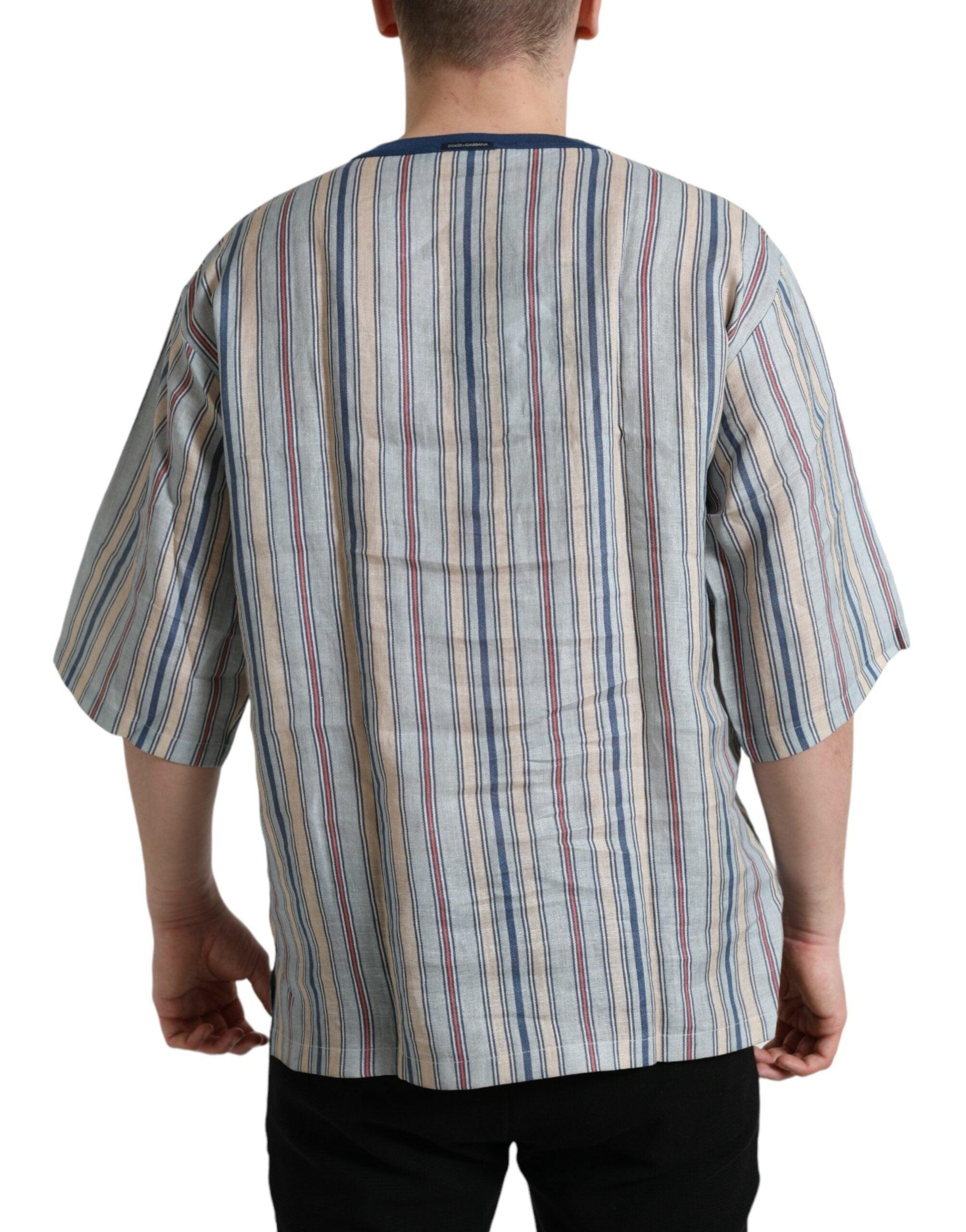 Dolce & Gabbana Multicolor Agosto Print Linen T-shirt - 3