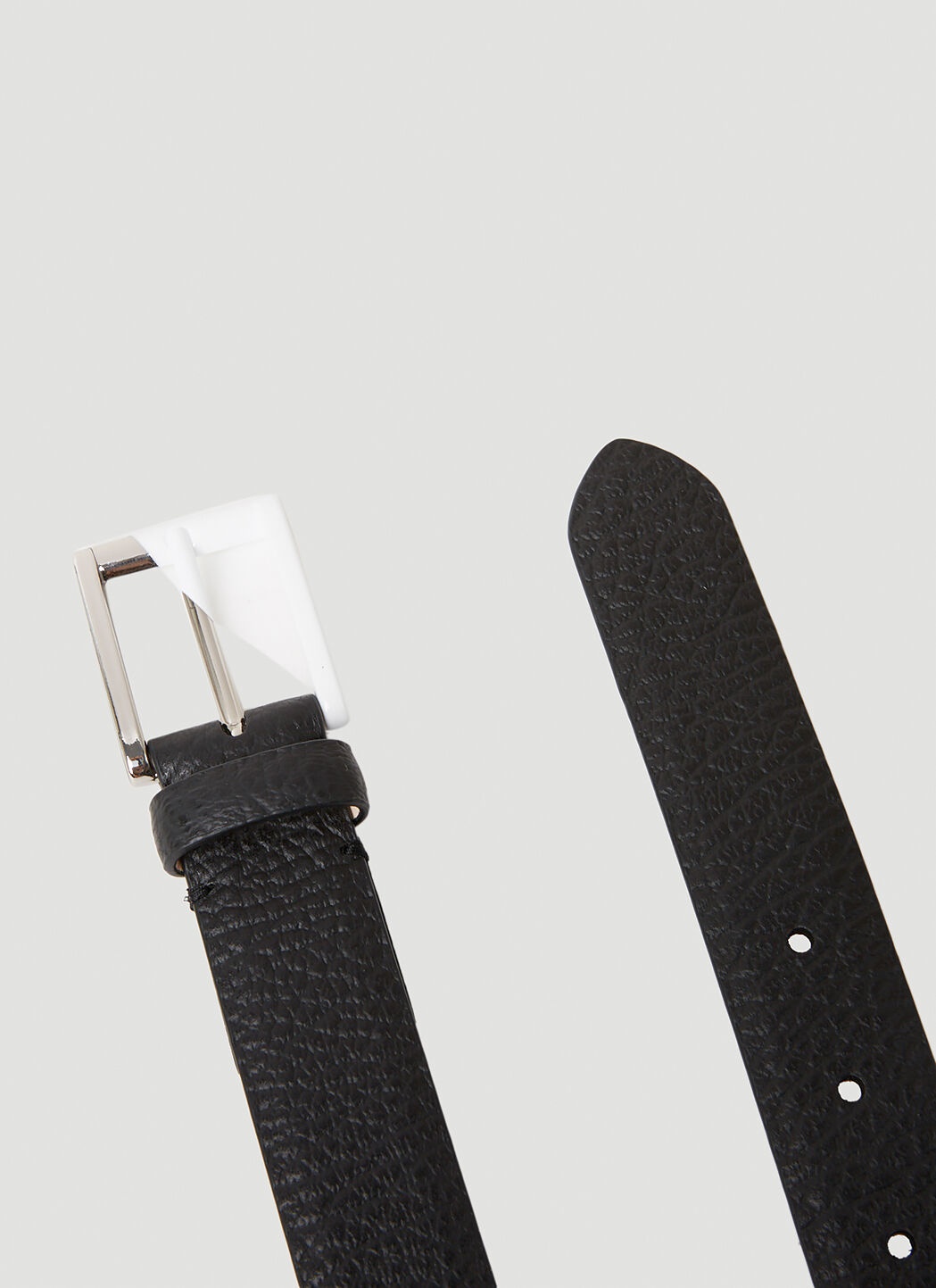 Contrast Buckle Leather Belt - 2