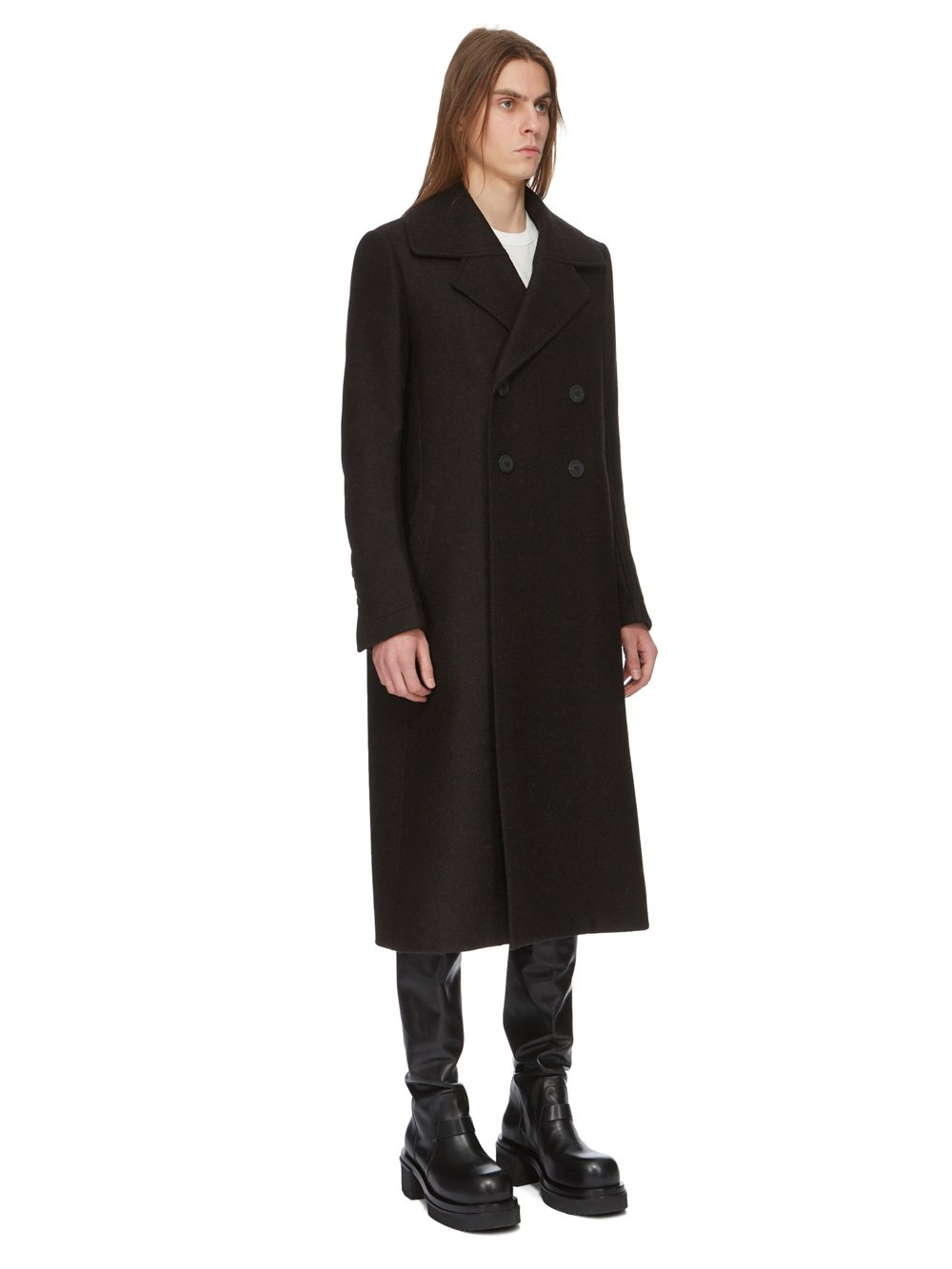 Rick Owens double-breasted wide-lapel coat - Black