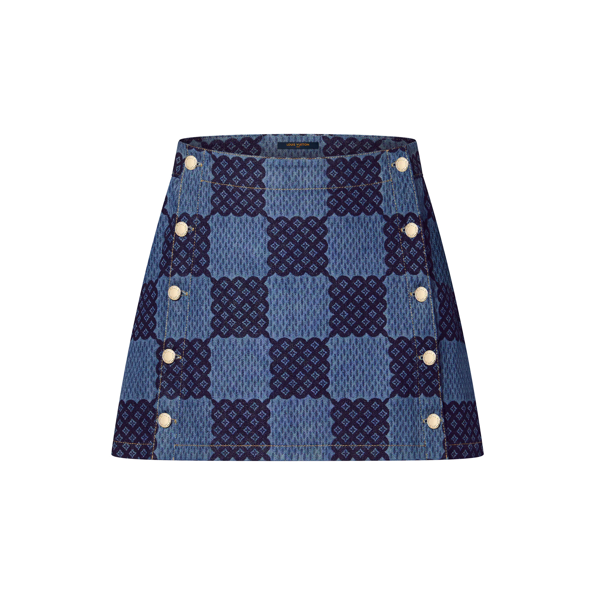 Damier Denim Mini Skirt - 1