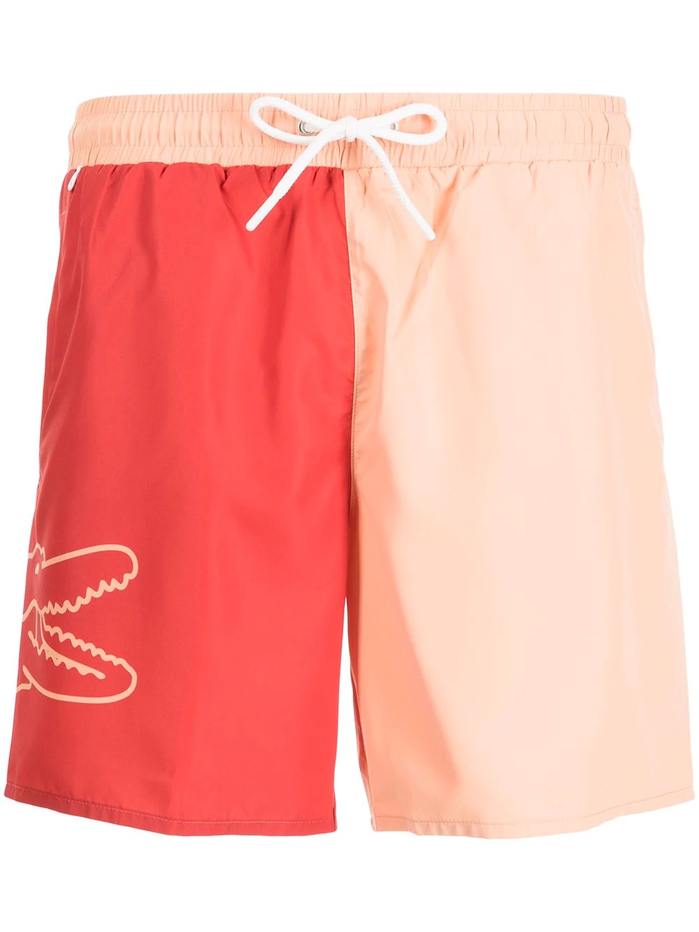 logo-print two-tone swim shorts - 1