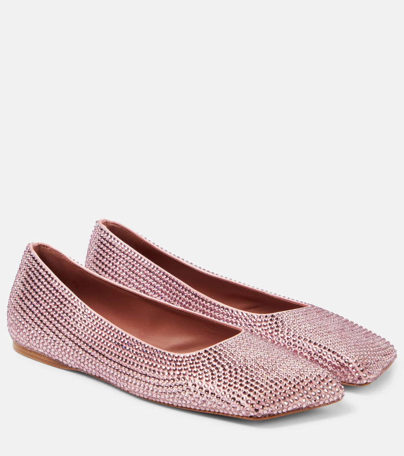 Ane embellished 새틴 발레 플랫 - 1