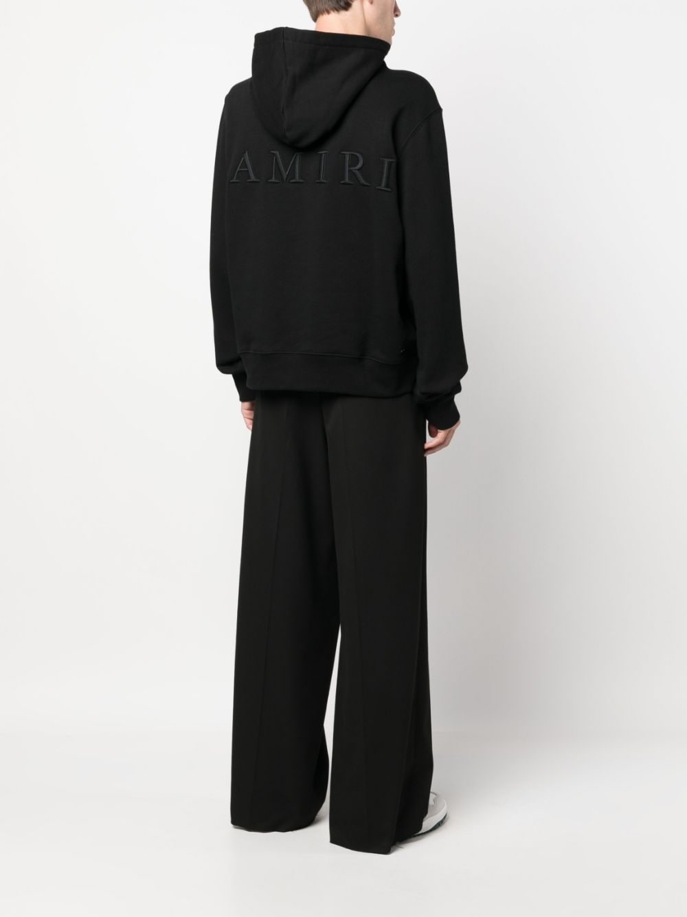 logo-embroidered cotton hoodie - 2