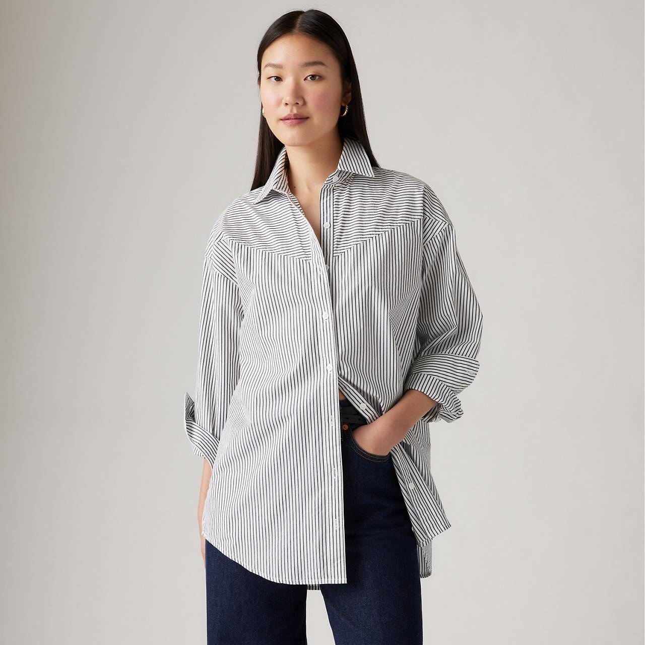 PIECED LOLA BUTTON UP SHIRT - 3