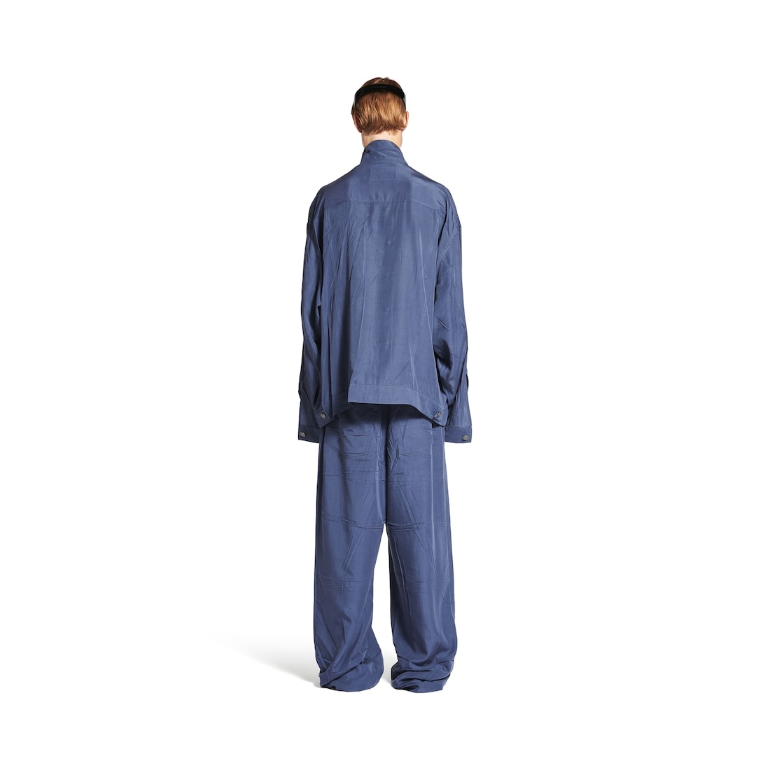 Men's Fluid Denim Jacket in Faded Blue - 4