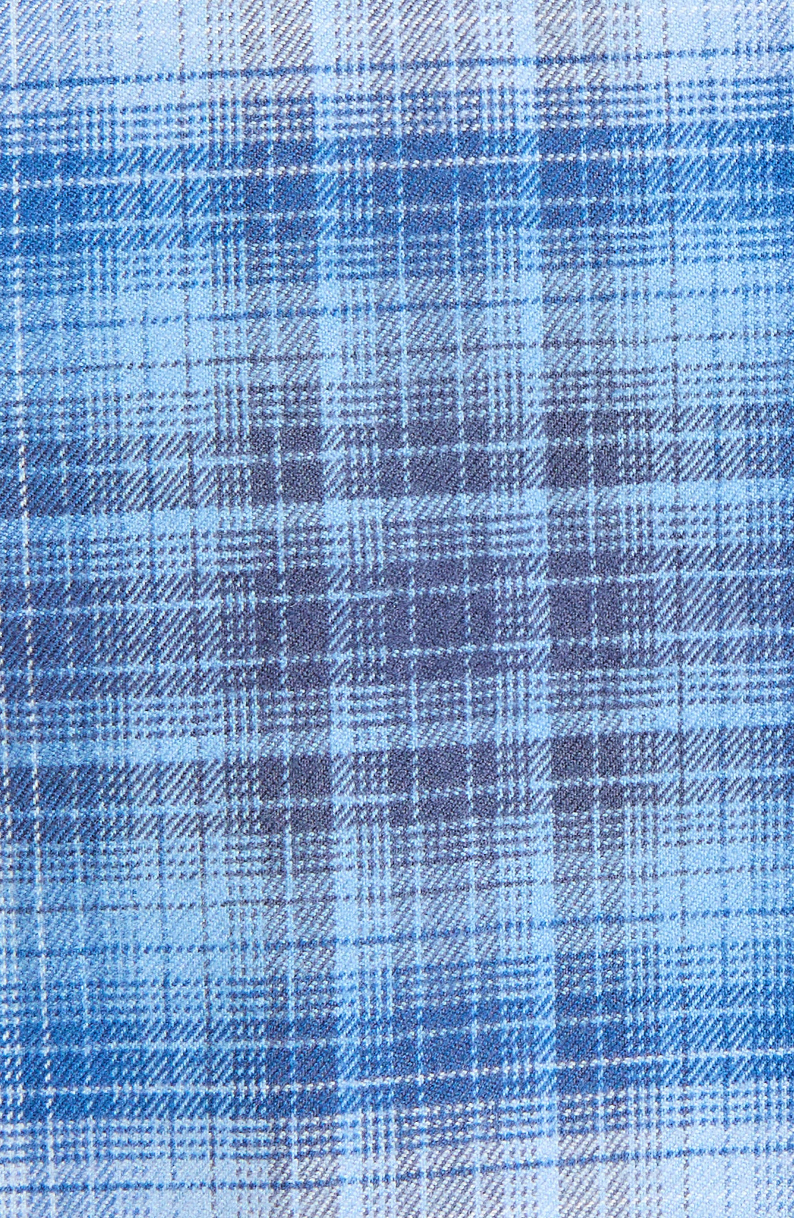 TOM FORD Slim Fit Defused Check Western Shirt in Combo Blue Shades at Nordstrom - 5