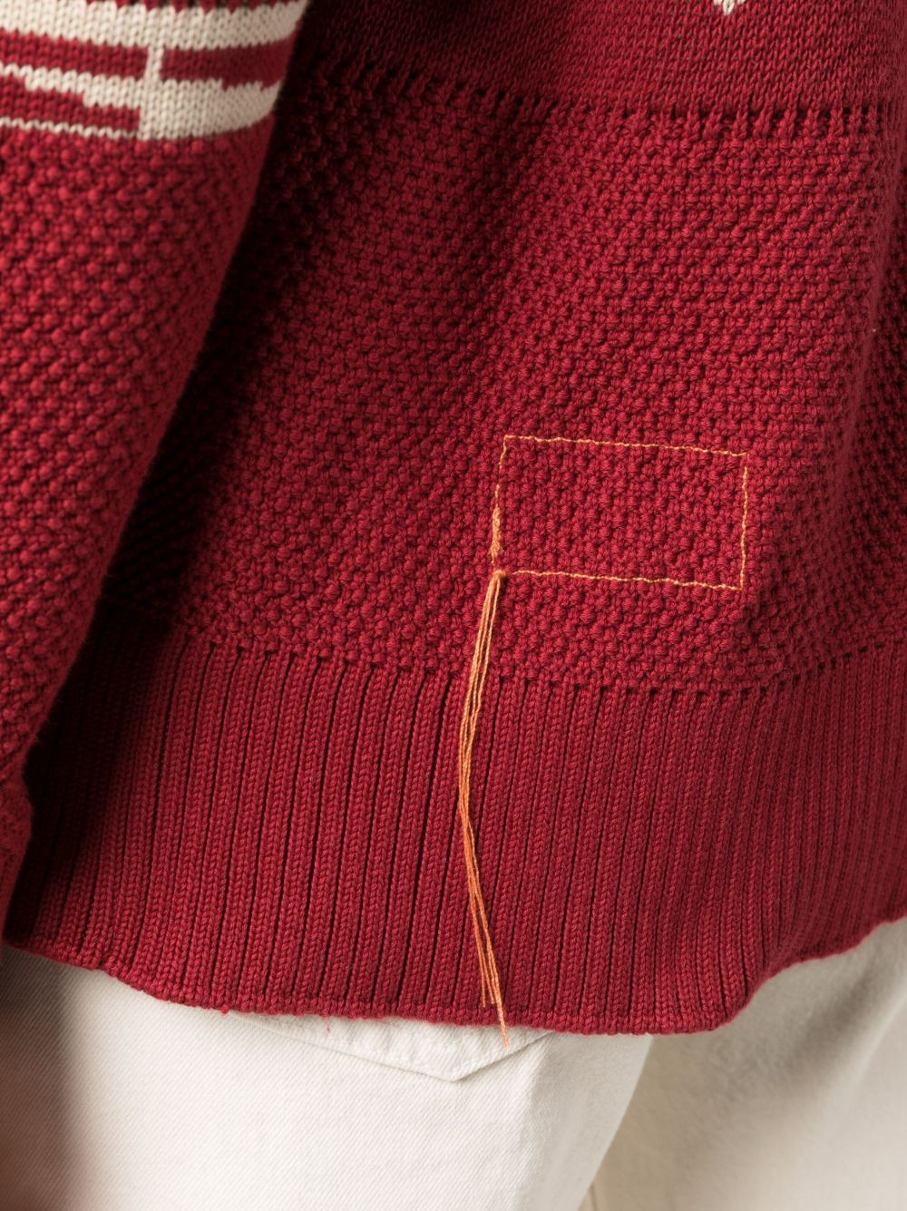 stripe-detail long-sleeve knitted cardigan - 5
