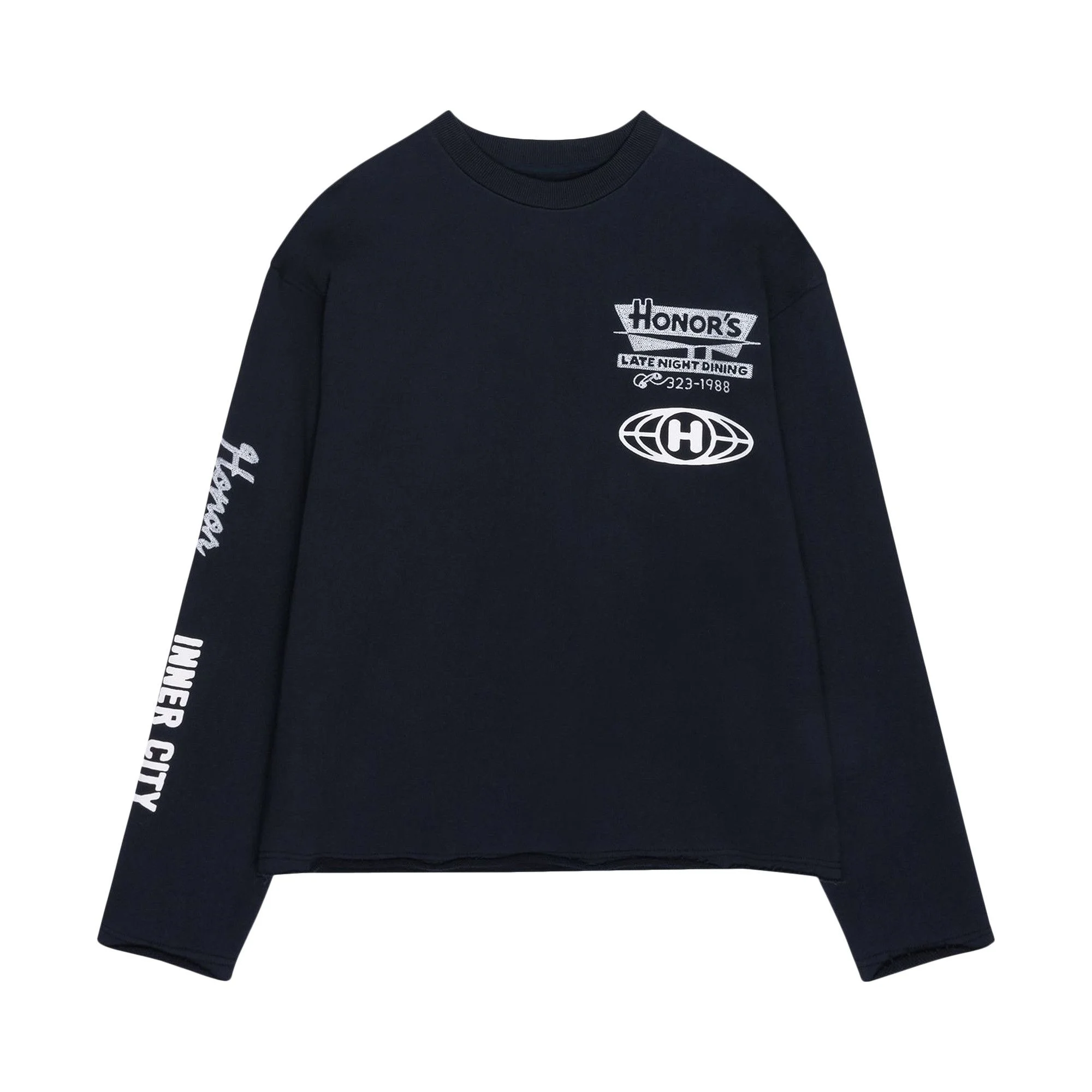 Honor The Gift Mixed Logo Long-Sleeve Crewneck 'Black' - 1