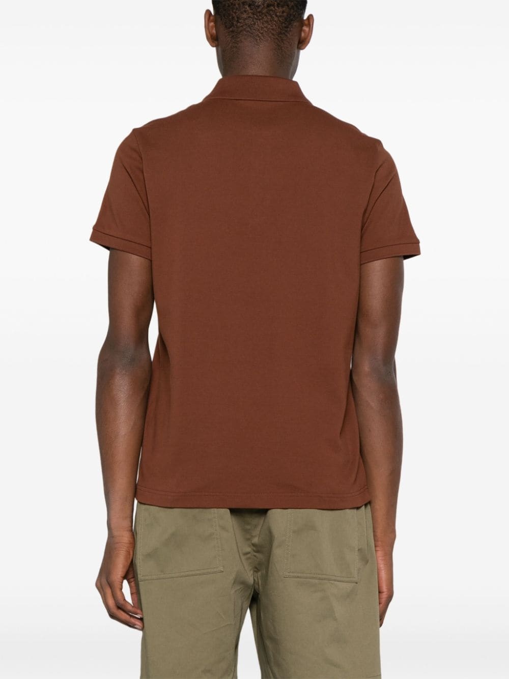 logo-patch cotton polo shirt - 4