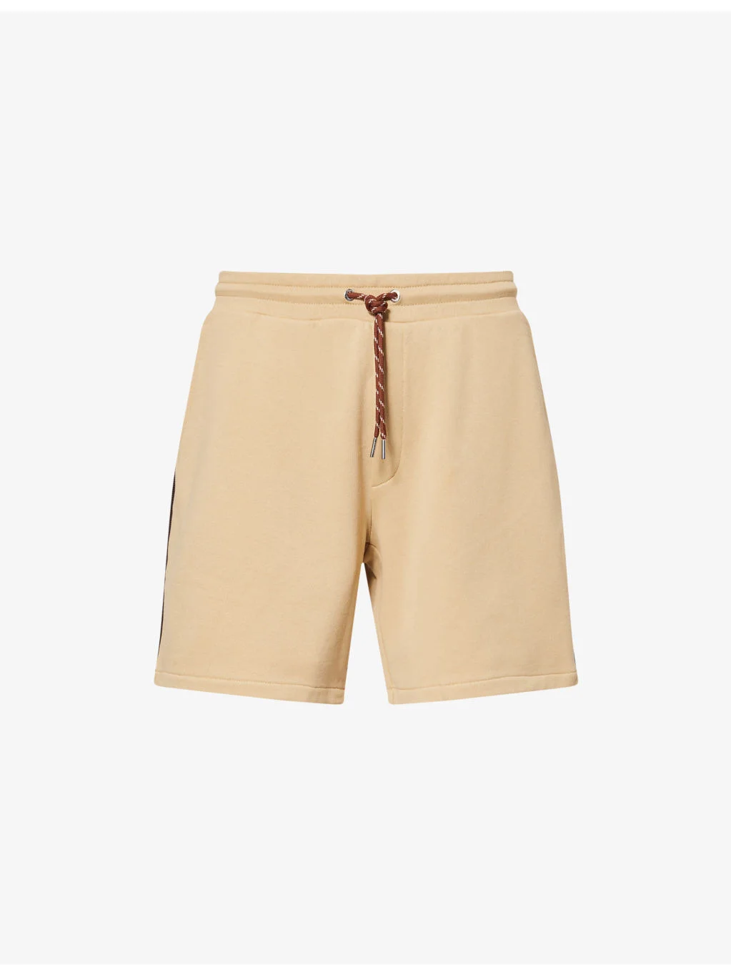 Logo-Patch Striped-Panel Cotton Shorts - 1