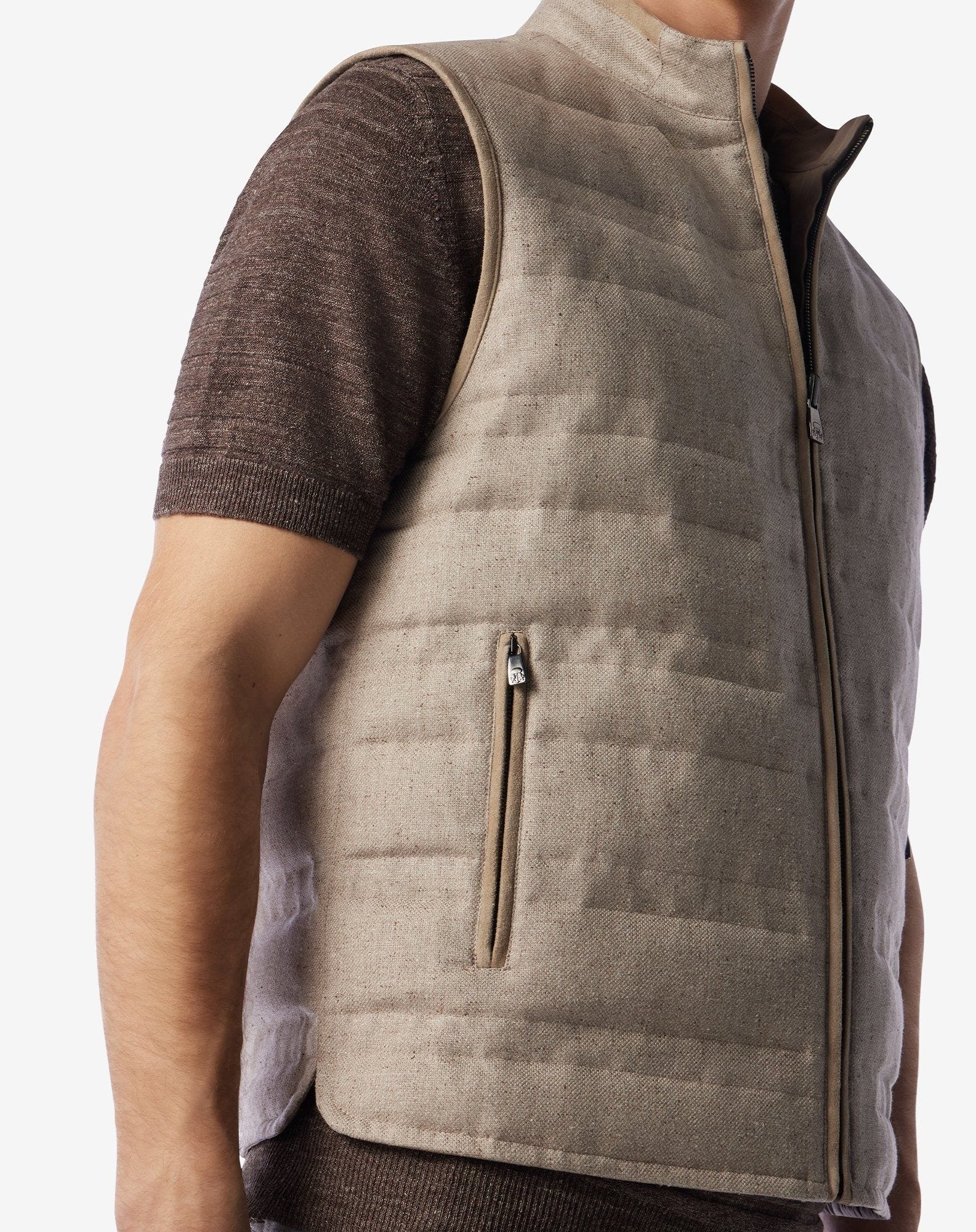 Beige reversible down gilet - 4