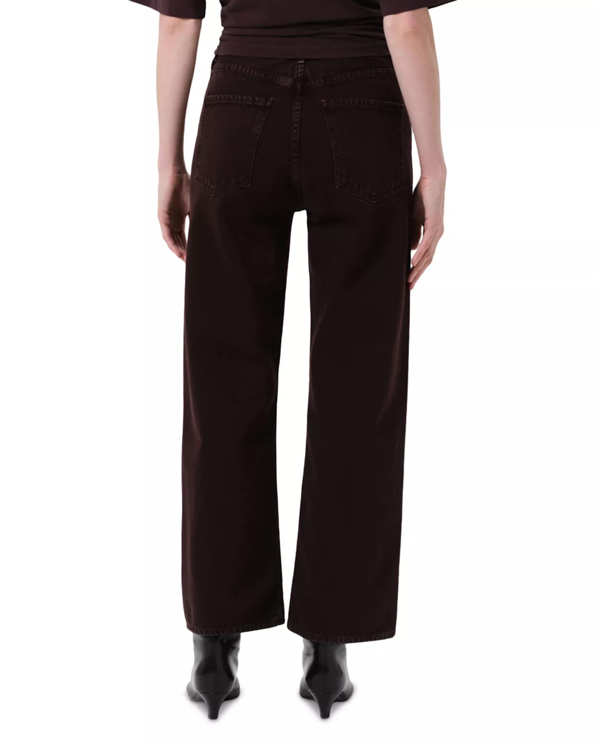 Ren High Rise Wide Leg Ankle Jeans in Sloe Berry - 3