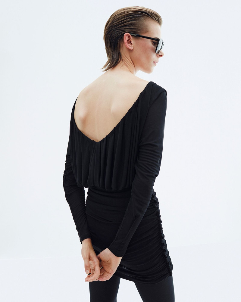 SAINT LAURENT draped dress in jersey outlook